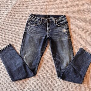 Silver Jeans Dark Blue distressed Boyfriend Jeans